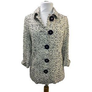 Tory Burch Black White Tweed Jacket 8 $598